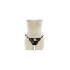 String noir avec bijou perle & strass dorés 